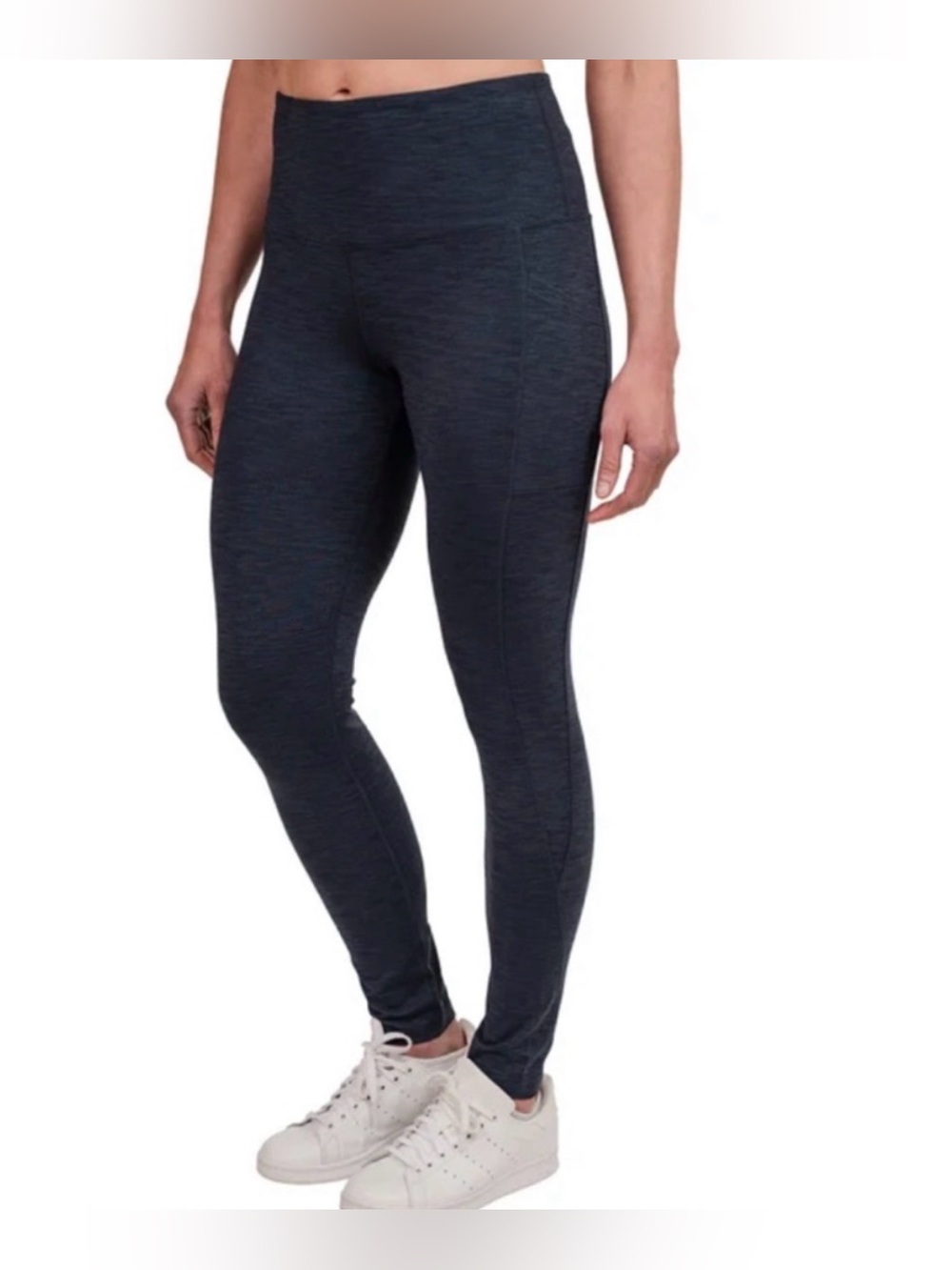 Tuff Athletics Full Length Leggings Yoga Pants XL Grey Heather Black High Waist